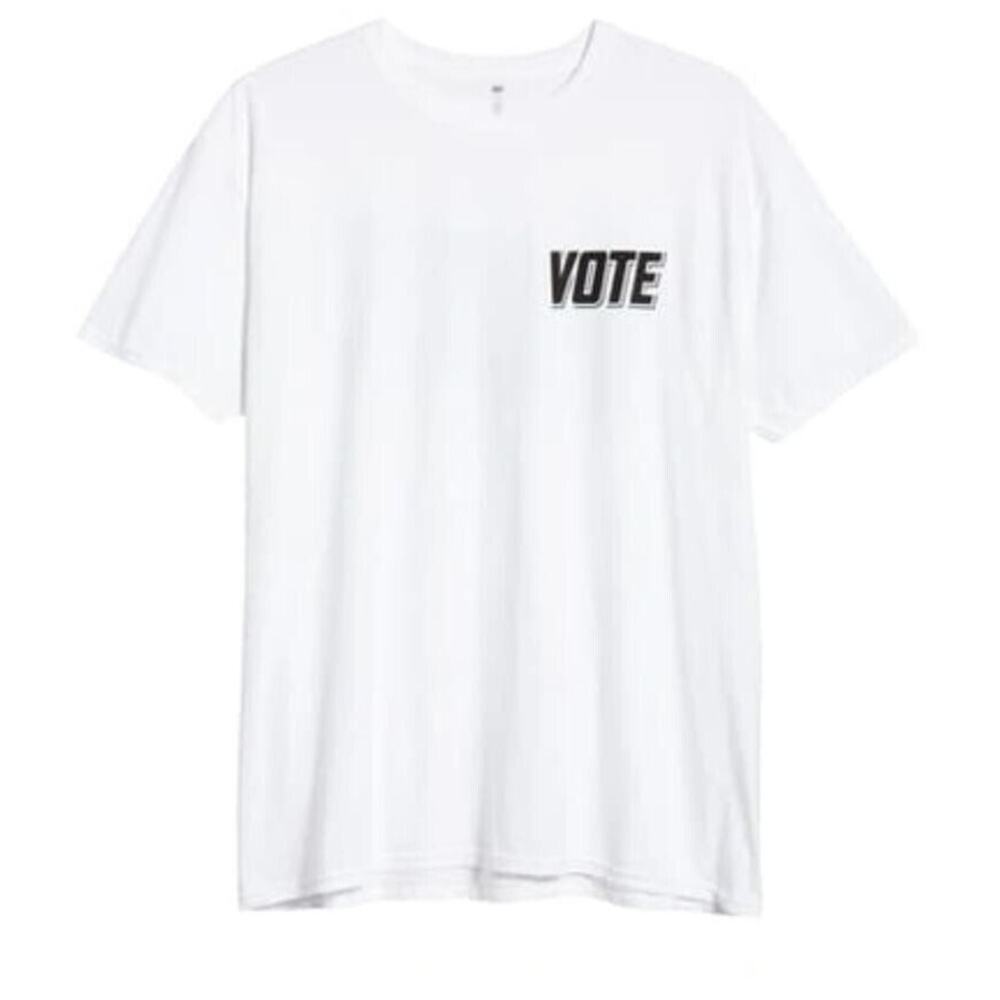 BP. Men's Vote Collection Short Sleeve Crew Neck T-Shirt in White Small MSRP $25